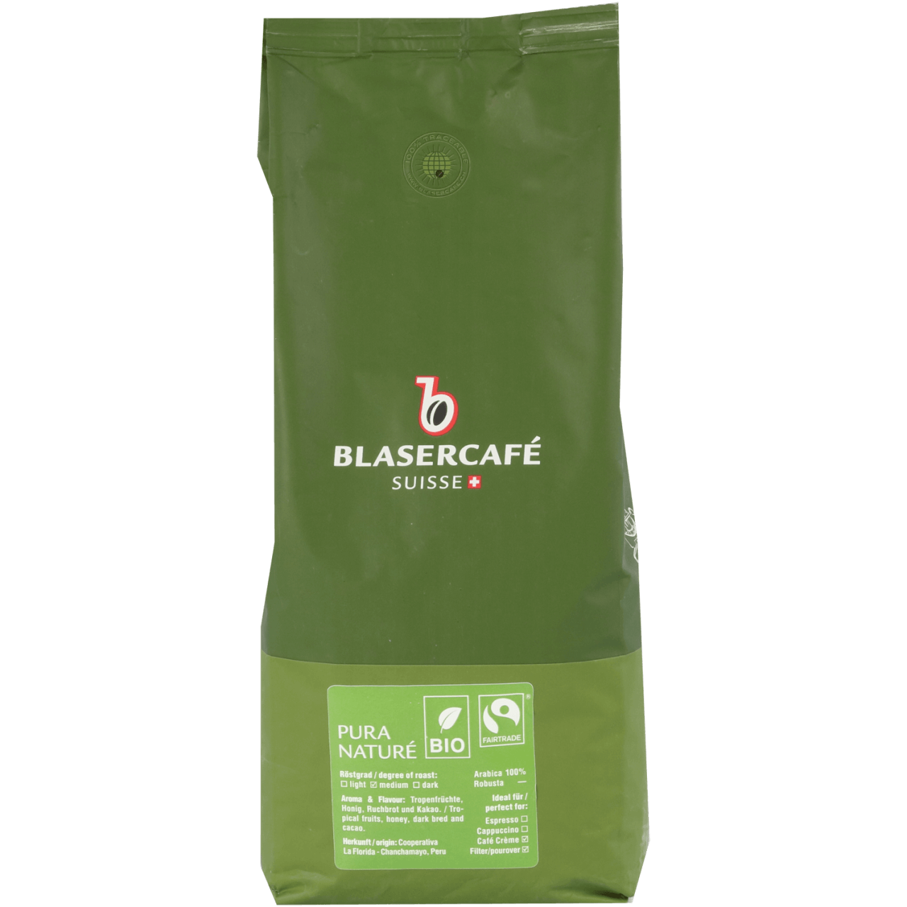 Blaser Pura Nature Bio Faitrade Kaffee Bohnen 1kg