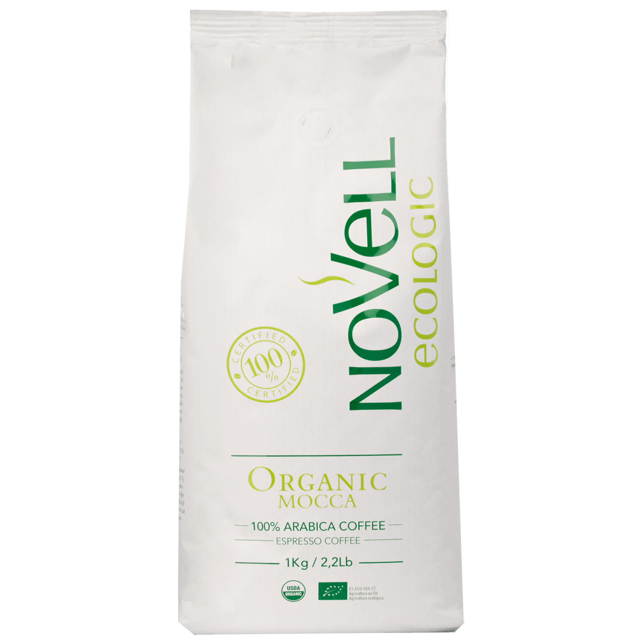 Novell Organic Mocca, Espresso Kaffee Bohnen 1kg